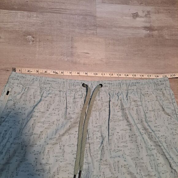 Eddie Bauer Light Blue Fish Print Volley Swim Trunk Shorts NWT MENS Size XL - Picture 6 of 9